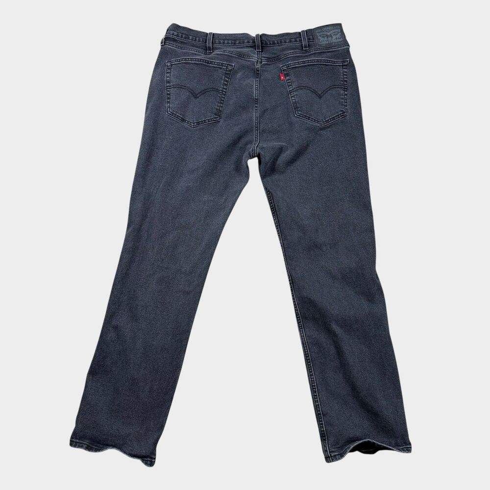 Levi's 514 Straight Fit Mens Jeans 38x32 Black Charcoal Gray Faded Denim - Picture 3 of 8